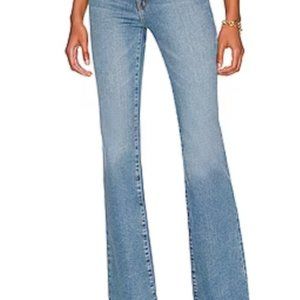 Good American Women's Classic Boot Cut, Raw Hem, Frayed Jeans